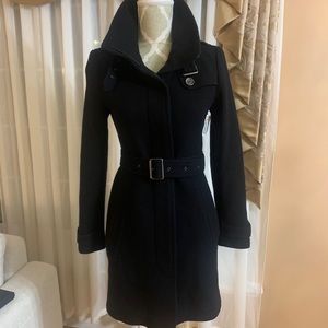 Burberry Brit Single Breasted Wool Blend Coat